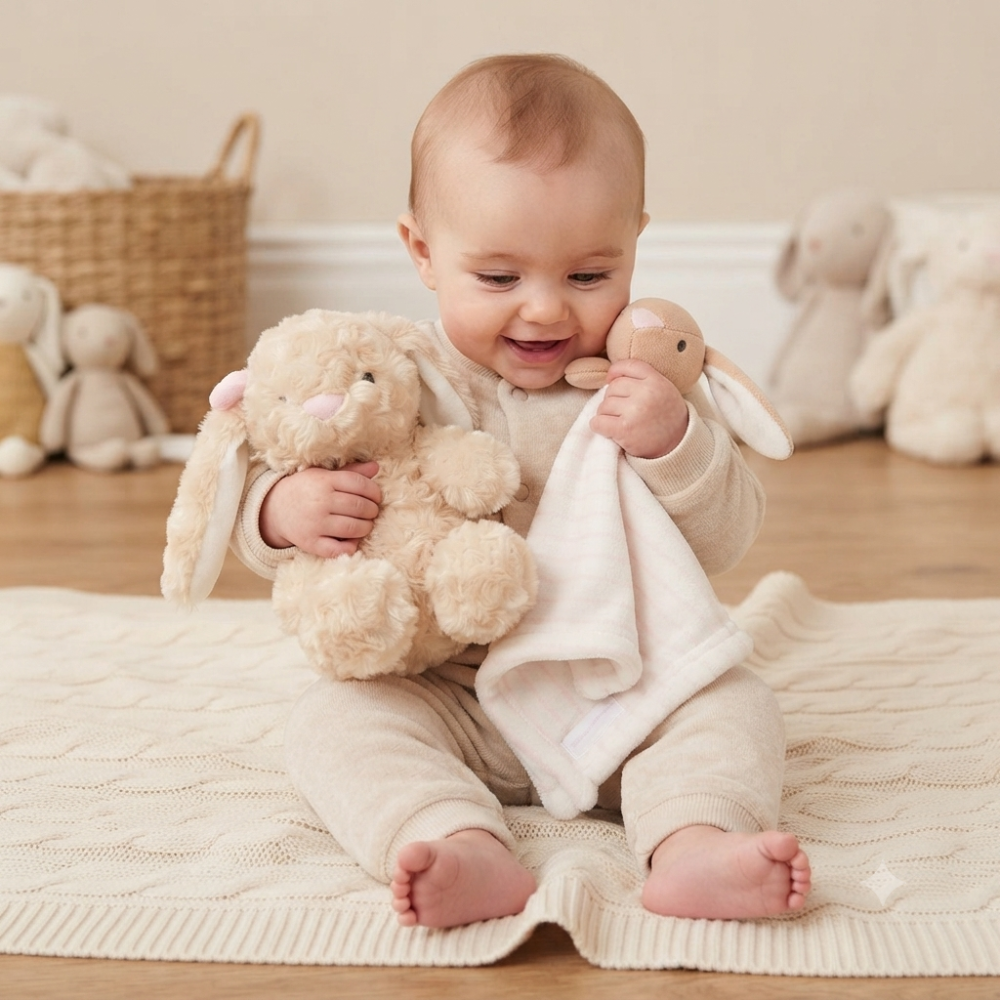 D06334: Baby Bunny Plush Toy & Comforter Set D06334: Baby Bunny Plush Toy & Comforter Set