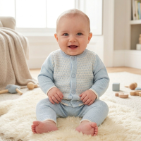 E07623: Baby Boys Knitted 2 Piece Outfit (0-12 Months)
