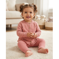 E07930A: Baby Girls Knitted Cardigan & Ribbed Legging Outfit (9-24 Months)