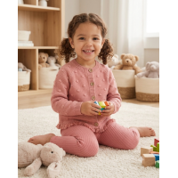 E07930B: Girls Knitted Cardigan & Ribbed Legging Outfit (2-5 Years)