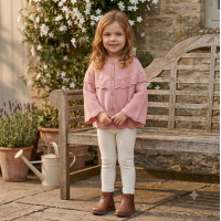 E07932B: Girls Knitted, Hooded Poncho & Ribbed Legging Outfit (2-5 Years)