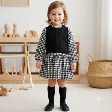 E08304B: Girls Knitted Top & Dress Outfit (2-4 Years)