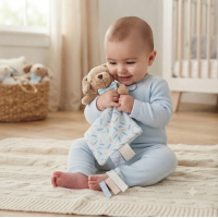 E08872: Puppy Comforter With Taggie Ribbons