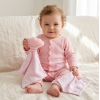F09021NB: Baby Girls Waffle Fabric All In One & Comforter Set (0-12 Months)