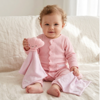 F09021NB: Baby Girls Waffle Fabric All In One & Comforter Set (0-12 Months)