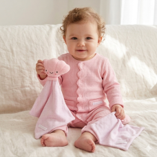 F09021NB: Baby Girls Waffle Fabric All In One & Comforter Set (0-12 Months)