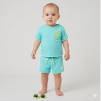 F09110INF: Baby Boys Crab T-Shirt, Shorts & Sunglasses Outfit (12-24 Months)