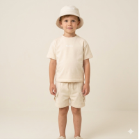 F09339TOD: Boys T-Shirt & Short Outfit With Bucket Hat (2-4 Years)