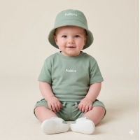 F09342INF: Baby Boys T-Shirt & Short Outfit With Bucket Hat (12-24 Months)