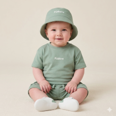 F09342INF: Baby Boys T-Shirt & Short Outfit With Bucket Hat (12-24 Months)