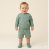 F09355INF: Baby Boys Sweatshirt & Short Outfit (12-24 Months)