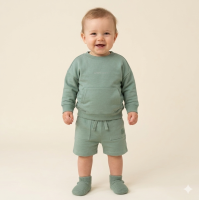 F09355INF: Baby Boys Sweatshirt & Short Outfit (12-24 Months)