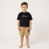 F09386TOD: Boys T-shirt & Waterproof Coated Short Outfit With Keyring (2-4 Years)