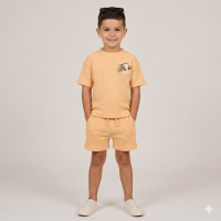 F09394TOD: Boys Waffle Fabric T-Shirt & Short Outfit With Sunglasses (2-4 Years)