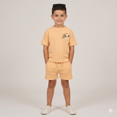 F09394TOD: Boys Waffle Fabric T-Shirt & Short Outfit With Sunglasses (2-4 Years)