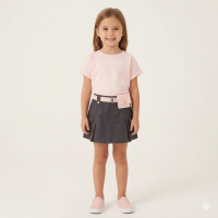 F09574TOD: Girls T-Shirt & Skirt With Belt & Detachable Purse (2-4 Years)