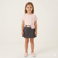 F09574TOD: Girls T-Shirt & Skirt With Belt & Detachable Purse (2-4 Years)
