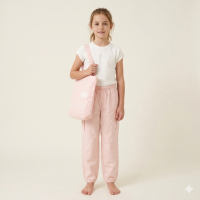 F09576TOD: Girls T-Shirt & Parachute Trousers With Tote Bag (2-4 Years)