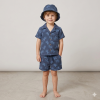 F09819TOD: Boys Muslin Fabric Shirt, Short & Hat Set (2-4 Years)