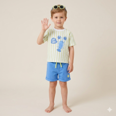 F10023TOD: Boys Lobster T-Shirt, Shorts & Sunglasses Outfit (2-4 Years)