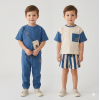 F10067TOD: Boys 2 T-Shirts, Short & Jogger Set (2-4 Years)