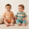 F10068INF: Baby Boys  2 T-Shirts, Short & Jogger Set (12-24 Months)