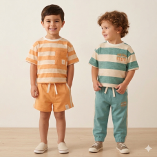 F10068TOD: Boys 2 T-Shirts, Short & Jogger Set (2-4 Years)