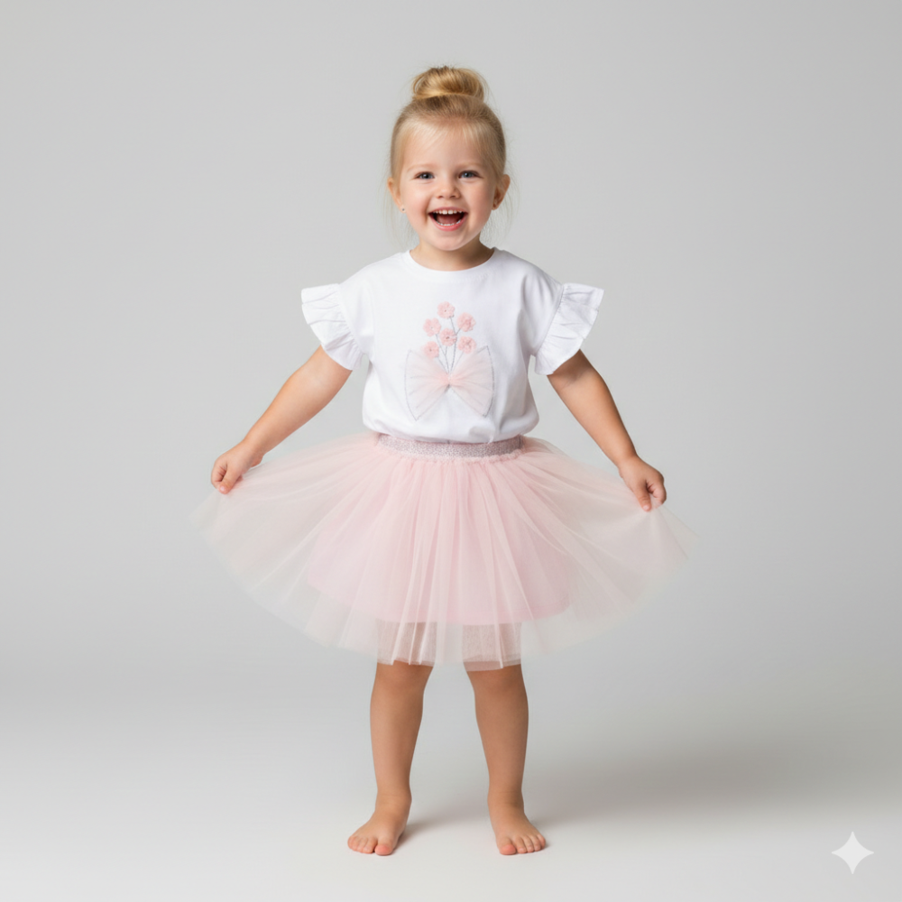 F10289TOD: Girls Flower T-Shirt & Tutu Skirt Outfit (3-5 Years) F10289TOD: Girls Flower T-Shirt & Tutu Skirt Outfit (3-5 Years)