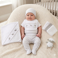 F10352: Baby Unisex Sheep 10 Piece Mesh Bag Gift Set (NB-6 Months)