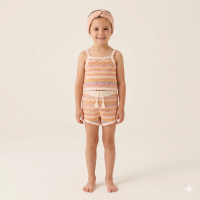 F10383TOD: Girls True Knit Top, Short & Headband Outfit (2-4 Years)