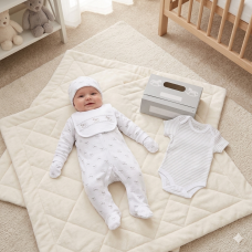 F10398NB: Baby Unisex Rocking Horse 6 Piece Mesh Bag Gift Set (NB-6 Months)