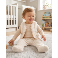 G10801INF: Baby Unisex Borg Jacket, Trouser & Ribbed Bodysuit Outfit (12-24 Months)