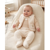 G10801NB: Baby Unisex Borg Jacket, Trouser & Ribbed Bodysuit Outfit (0-9 Months)