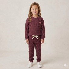 G10889LG: Older Kids  Brushed Rib Sweatshirt & Jog Pant Outfit (5-7 Years)