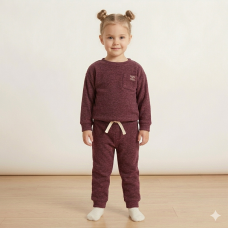 G10889TOD: Kids Brushed Rib Sweatshirt & Jog Pant Outfit (2-4 Years)