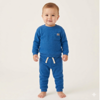 G10890INF: Baby Royal Brushed Rib Sweatshirt & Jog Pant Outfit (12-24 Months)