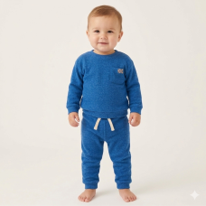 G10890INF: Baby Royal Brushed Rib Sweatshirt & Jog Pant Outfit (12-24 Months)