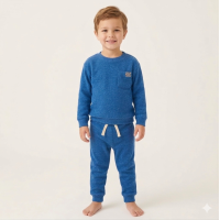 G10890LB: Older Kids Royal Brushed Rib Sweatshirt & Jog Pant Outfit (5-7 Years)