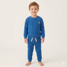 G10890LB: Older Kids Royal Brushed Rib Sweatshirt & Jog Pant Outfit (5-7 Years)