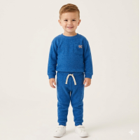 G10890TOD: Kids Royal Brushed Rib Sweatshirt & Jog Pant Outfit (2-4 Years)