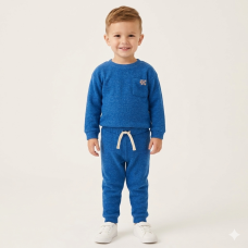 G10890TOD: Kids Royal Brushed Rib Sweatshirt & Jog Pant Outfit (2-4 Years)