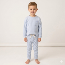 G10893LU: Older Kids Sky Brushed Rib Sweatshirt & Jog Pant Outfit (5-7 Years)