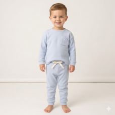 G10893TOD: Kids Sky Brushed Rib Sweatshirt & Jog Pant Outfit (2-4 Years)
