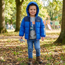 G10920: Boys Bench Puffer Coat, Top & Jean Outfit (18 Months-5 Years)