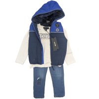 G10947: Boys Bench Puffer Gilet, Top & Jean Outfit (2-5 Years)