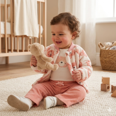 G11054INF: Baby Girls Sherpa Jacket, Bodysuit & Legging Outfit (12-24 Months)