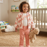 G11054TOD: Girls Sherpa Jacket, Top & Legging Outfit (2-4 Years)