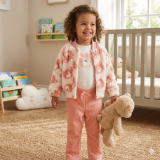 G11054TOD: Girls Sherpa Jacket, Top & Legging Outfit (2-4 Years)