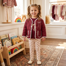 G11189TOD: Girls Quilted Jacket, Top & Legging Outfit (2-4 Years)