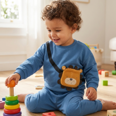 G11244INF: Baby Boys Sweatshirt With Cross Bag Applique & Jog Pant Outfit (12-24 Months)